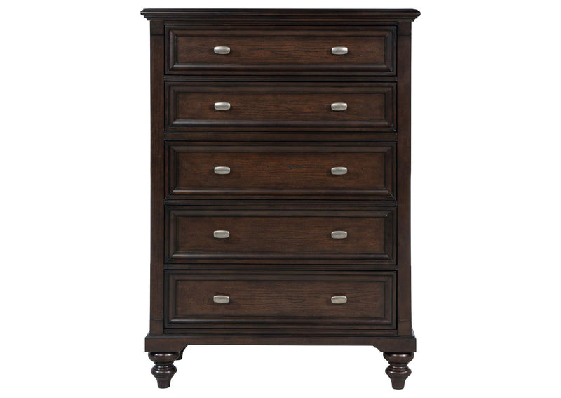 223635 Andover 5-drawer Chest of Drawers Dark Oak