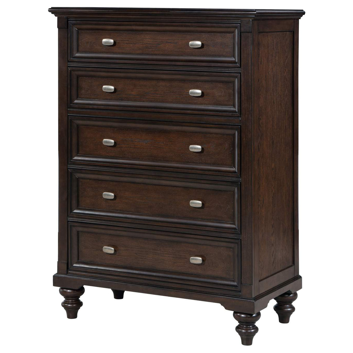 223635 Andover 5-drawer Chest of Drawers Dark Oak