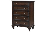 223635 Andover 5-drawer Chest of Drawers Dark Oak