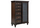223637 Andover 6-drawer Tempered Glass Door Chest Dark Oak