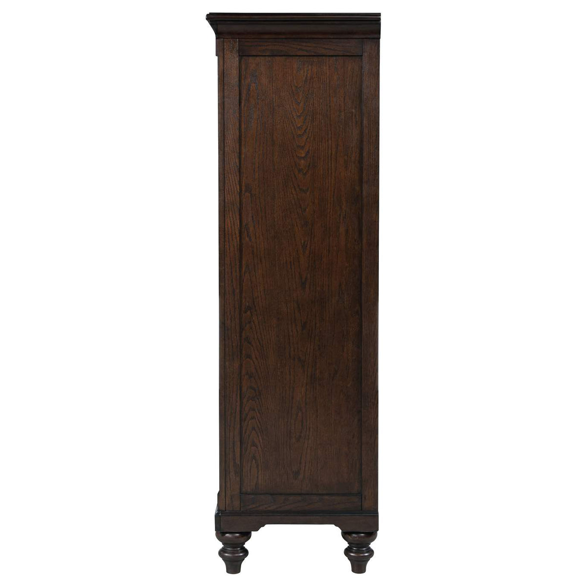 223637 Andover 6-drawer Tempered Glass Door Chest Dark Oak
