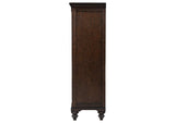 223637 Andover 6-drawer Tempered Glass Door Chest Dark Oak