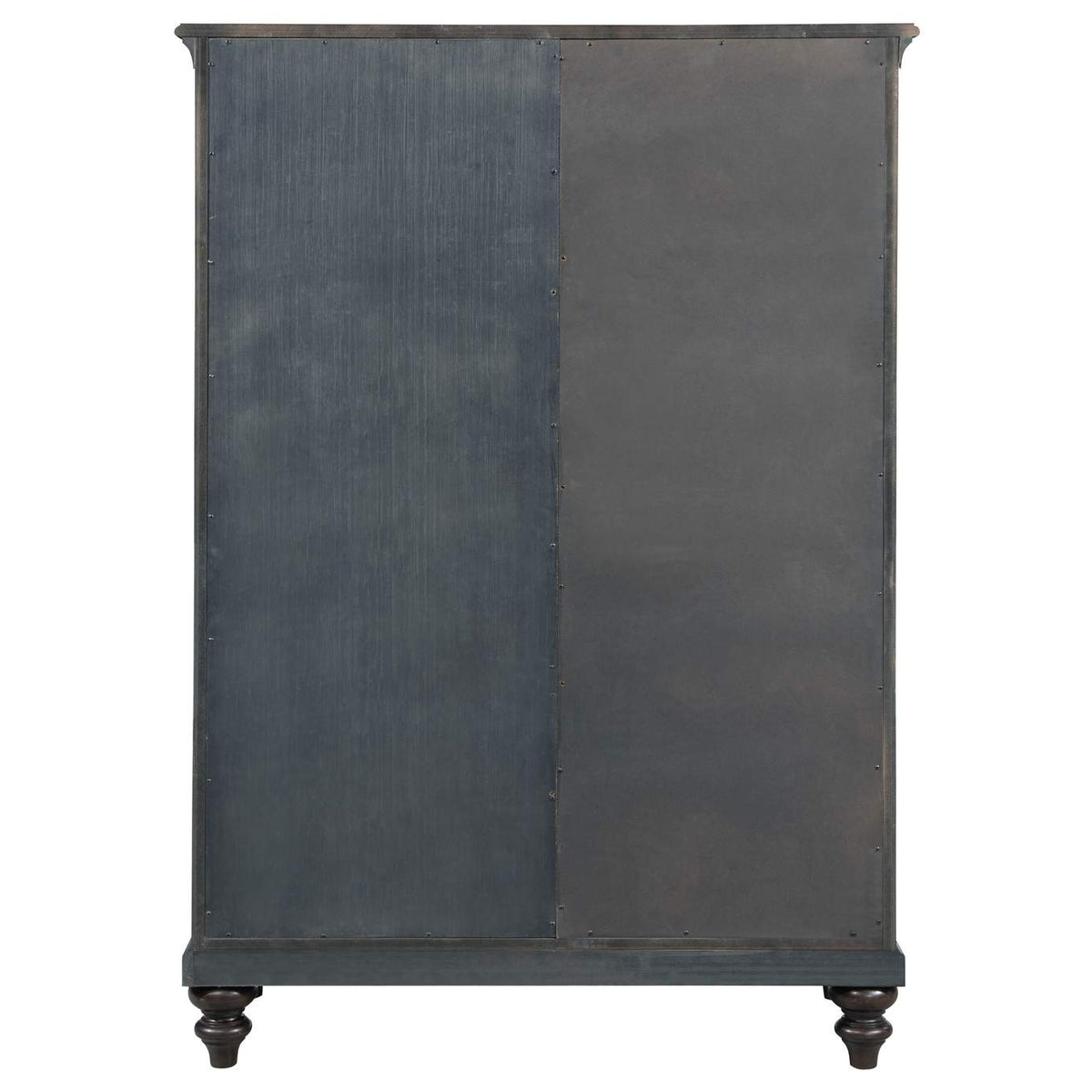 223637 Andover 6-drawer Tempered Glass Door Chest Dark Oak