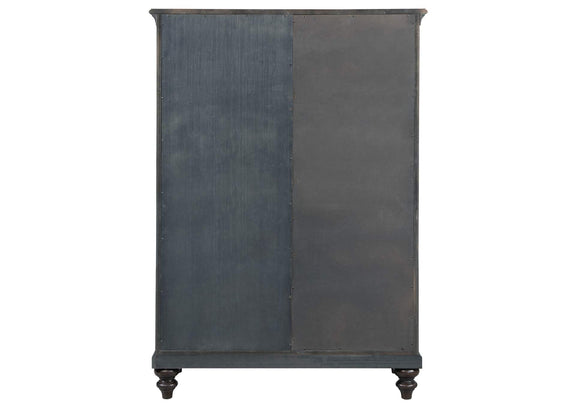 223637 Andover 6-drawer Tempered Glass Door Chest Dark Oak