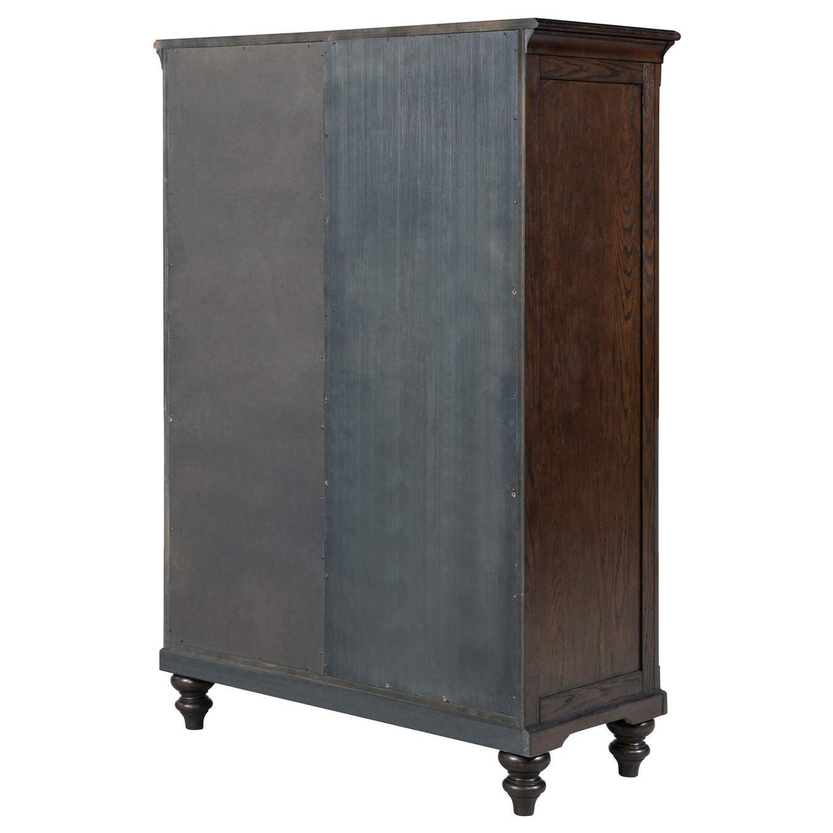 223637 Andover 6-drawer Tempered Glass Door Chest Dark Oak