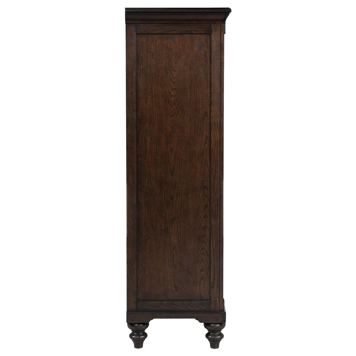 223637 Andover 6-drawer Tempered Glass Door Chest Dark Oak