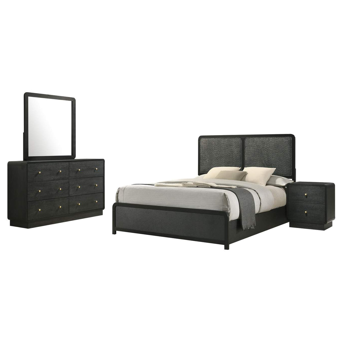 223661KE-S4 Cavelle 4-piece Eastern King Bedroom Set Black