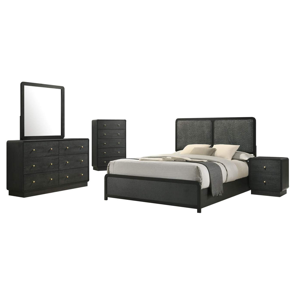 223661KE-S5 Cavelle 5-piece Eastern King Bedroom Set Black