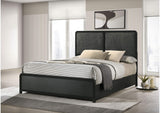 223661KE Cavelle 51-inch Upholstered Eastern King Panel Bed Black