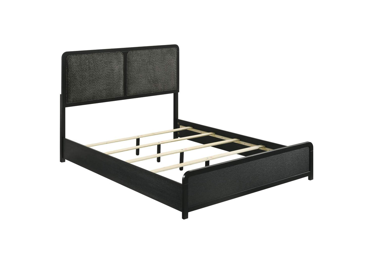 223661KE Cavelle 51-inch Upholstered Eastern King Panel Bed Black