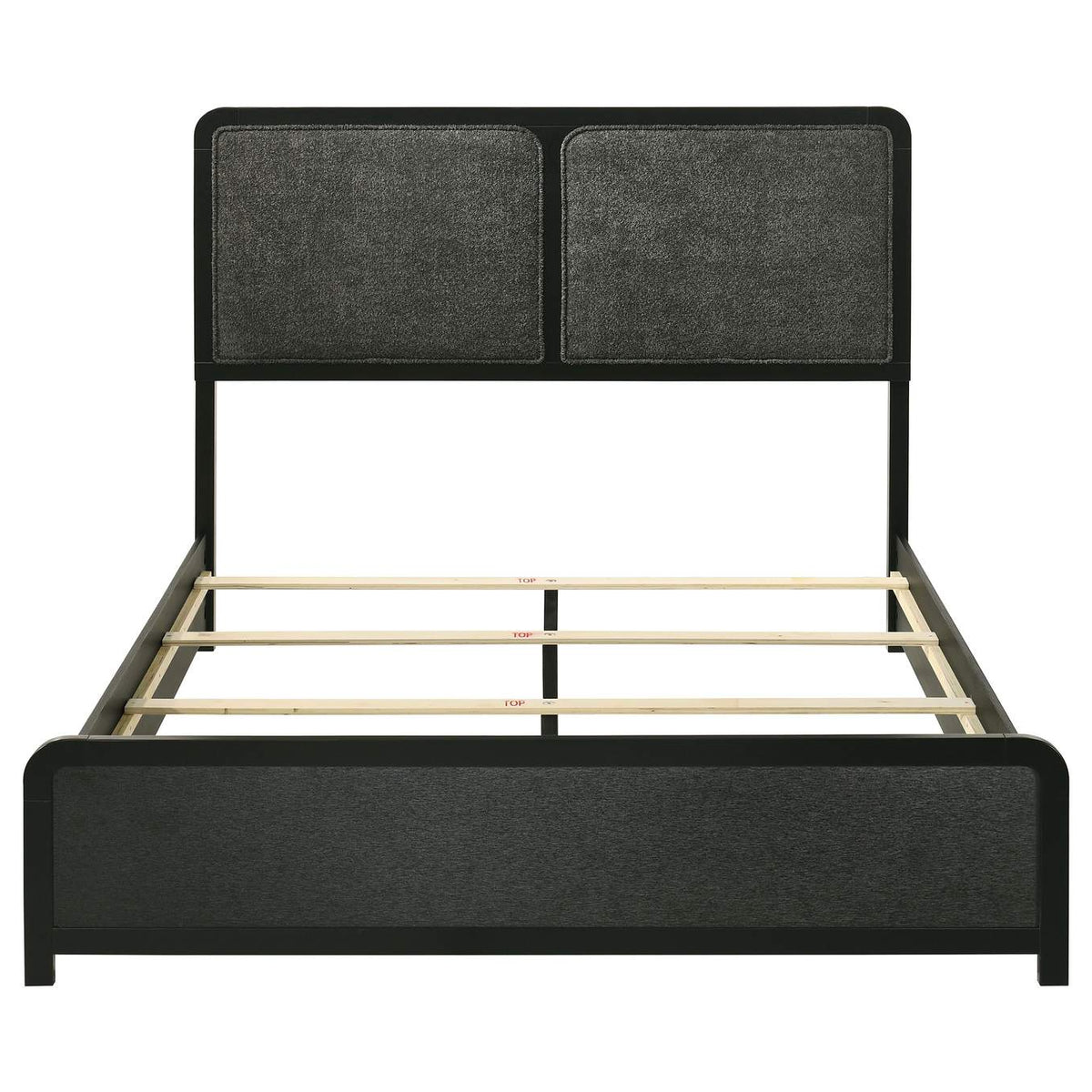 223661Q Cavelle 51-inch Upholstered Queen Panel Bed Black