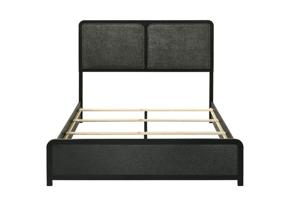 223661Q Cavelle 51-inch Upholstered Queen Panel Bed Black