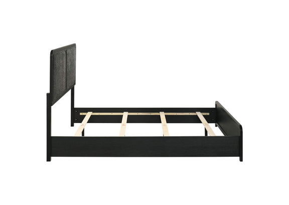 223661Q Cavelle 51-inch Upholstered Queen Panel Bed Black
