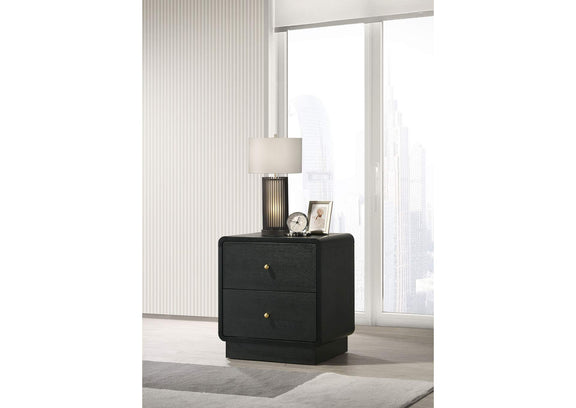 223662 Cavelle 2-drawer Nightstand Bedside Table Black