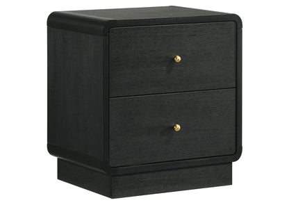 223662 Cavelle 2-drawer Nightstand Bedside Table Black