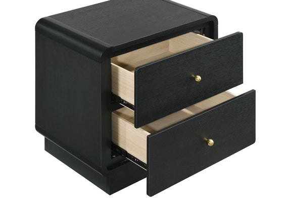 223662 Cavelle 2-drawer Nightstand Bedside Table Black