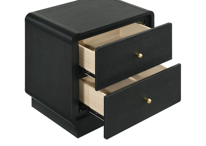 223662 Cavelle 2-drawer Nightstand Bedside Table Black