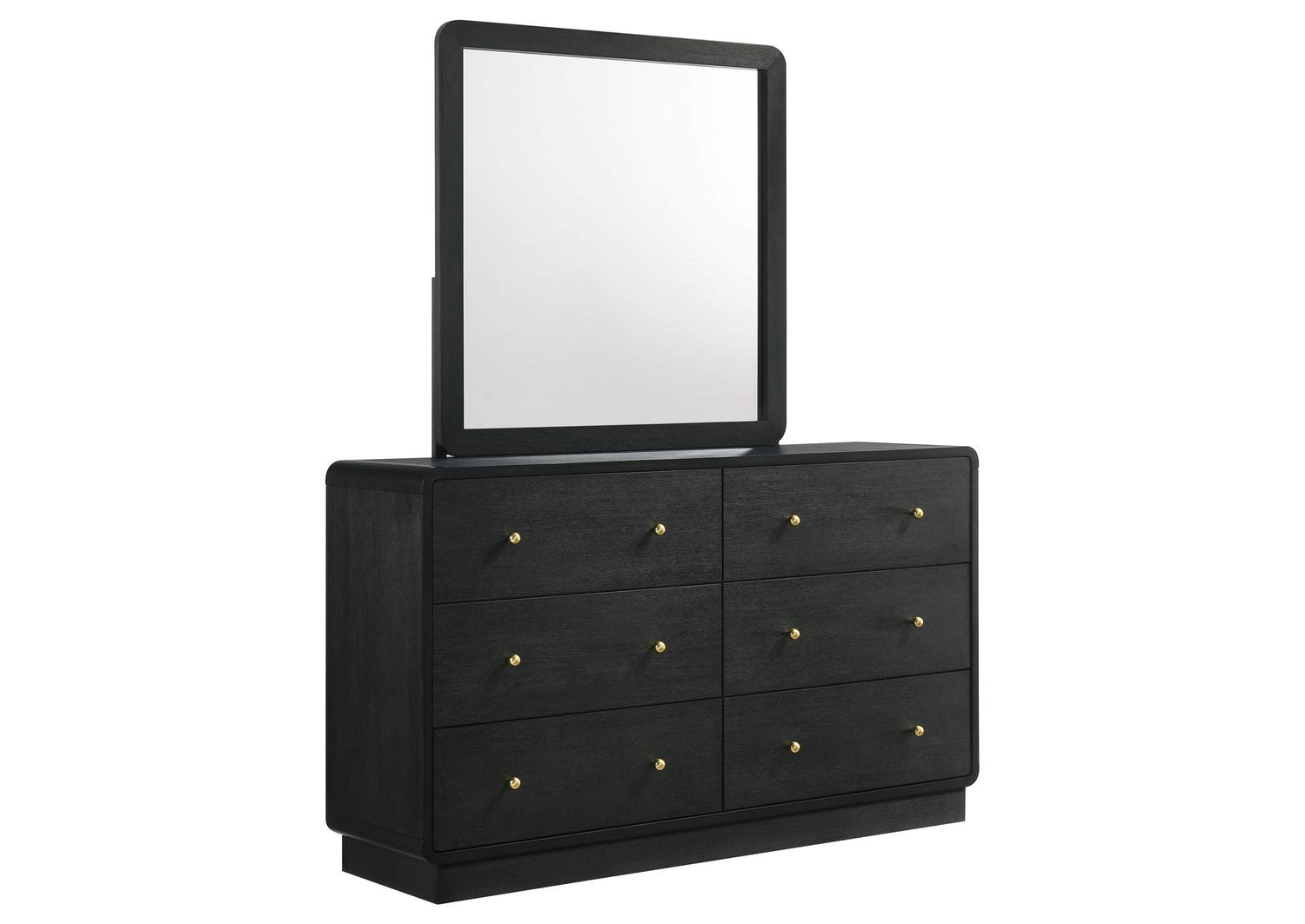 223663M Cavelle 6-drawer Dresser and Mirror Black