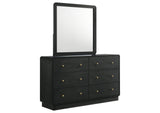 223663M Cavelle 6-drawer Dresser and Mirror Black