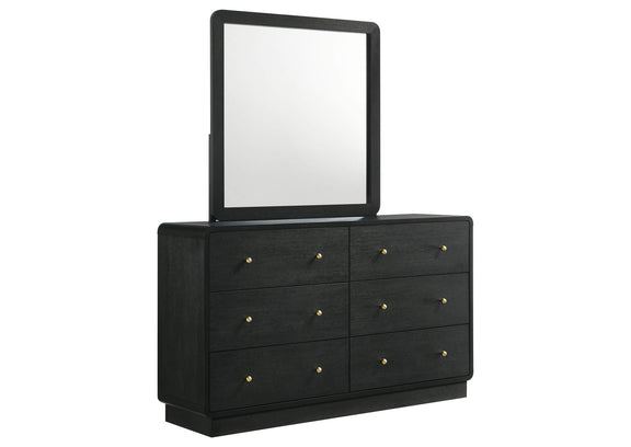 223663M Cavelle 6-drawer Dresser and Mirror Black