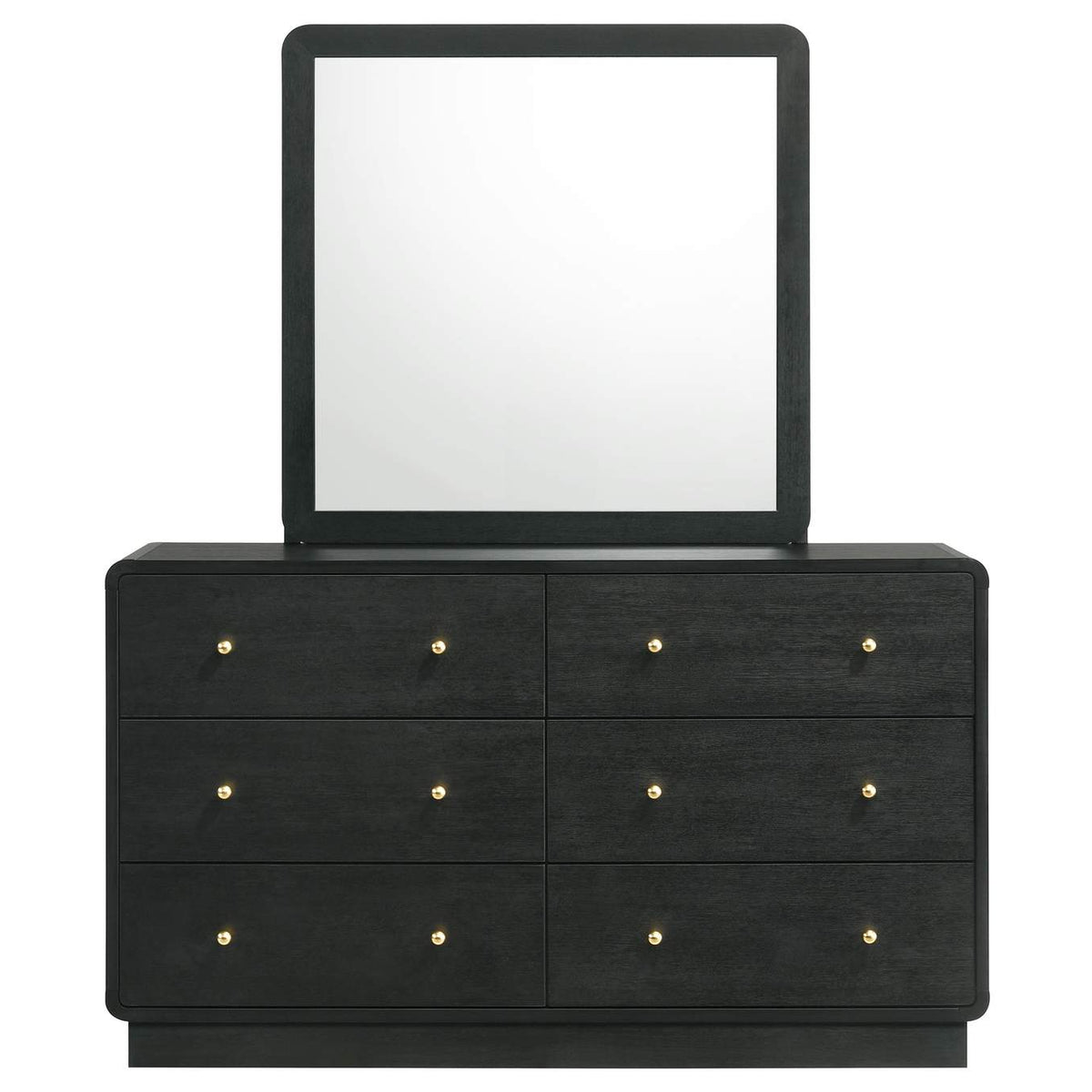 223663M Cavelle 6-drawer Dresser and Mirror Black