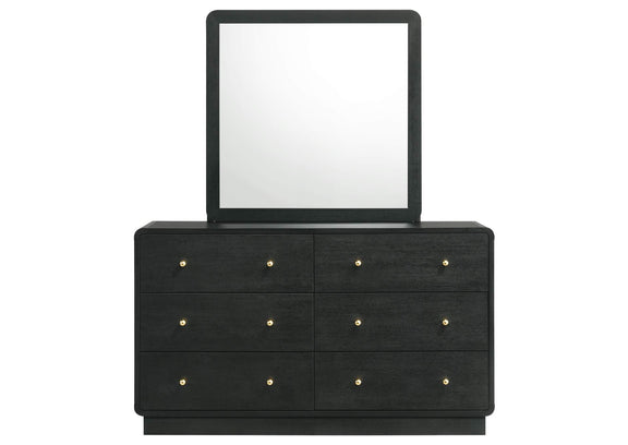 223663M Cavelle 6-drawer Dresser and Mirror Black