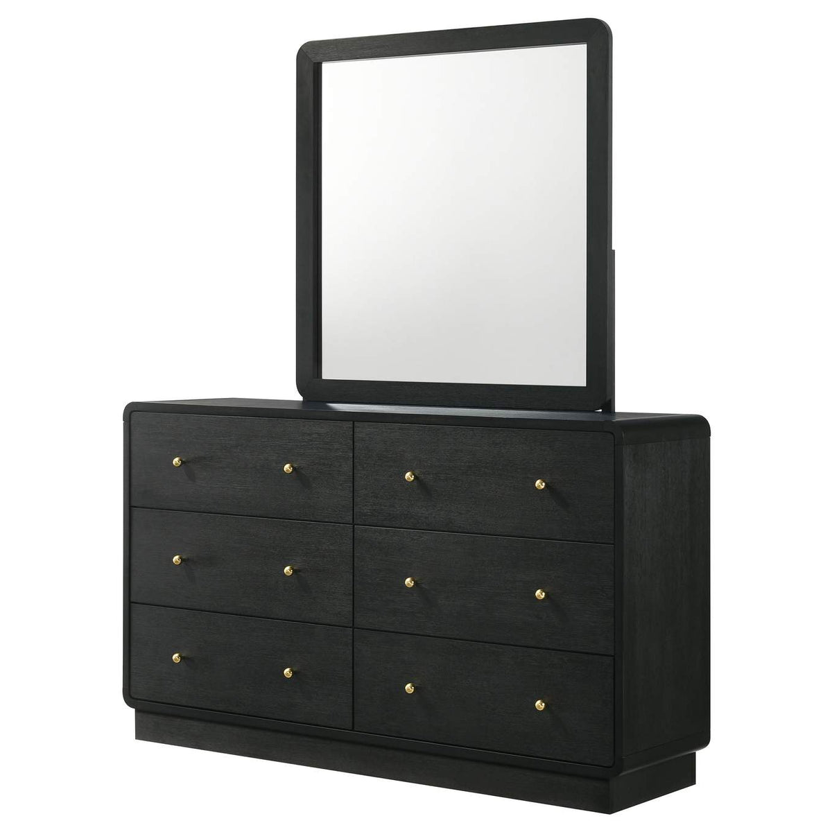 223663M Cavelle 6-drawer Dresser and Mirror Black