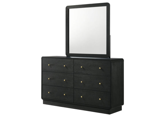 223663M Cavelle 6-drawer Dresser and Mirror Black