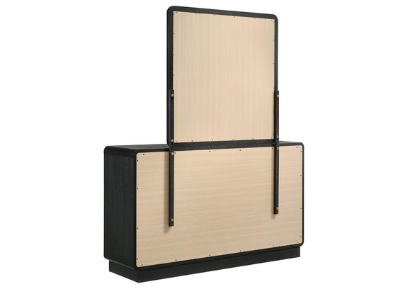 223663M Cavelle 6-drawer Dresser and Mirror Black