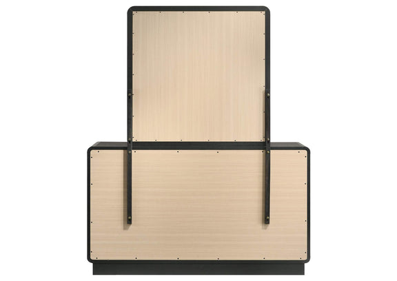 223663M Cavelle 6-drawer Dresser and Mirror Black