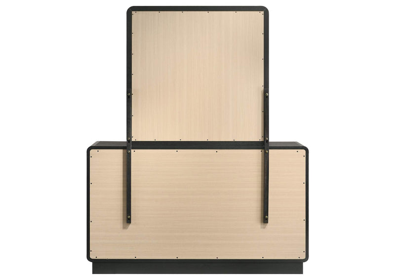 223663M Cavelle 6-drawer Dresser and Mirror Black