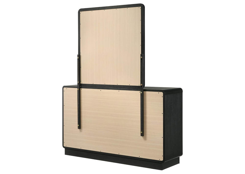 223663M Cavelle 6-drawer Dresser and Mirror Black