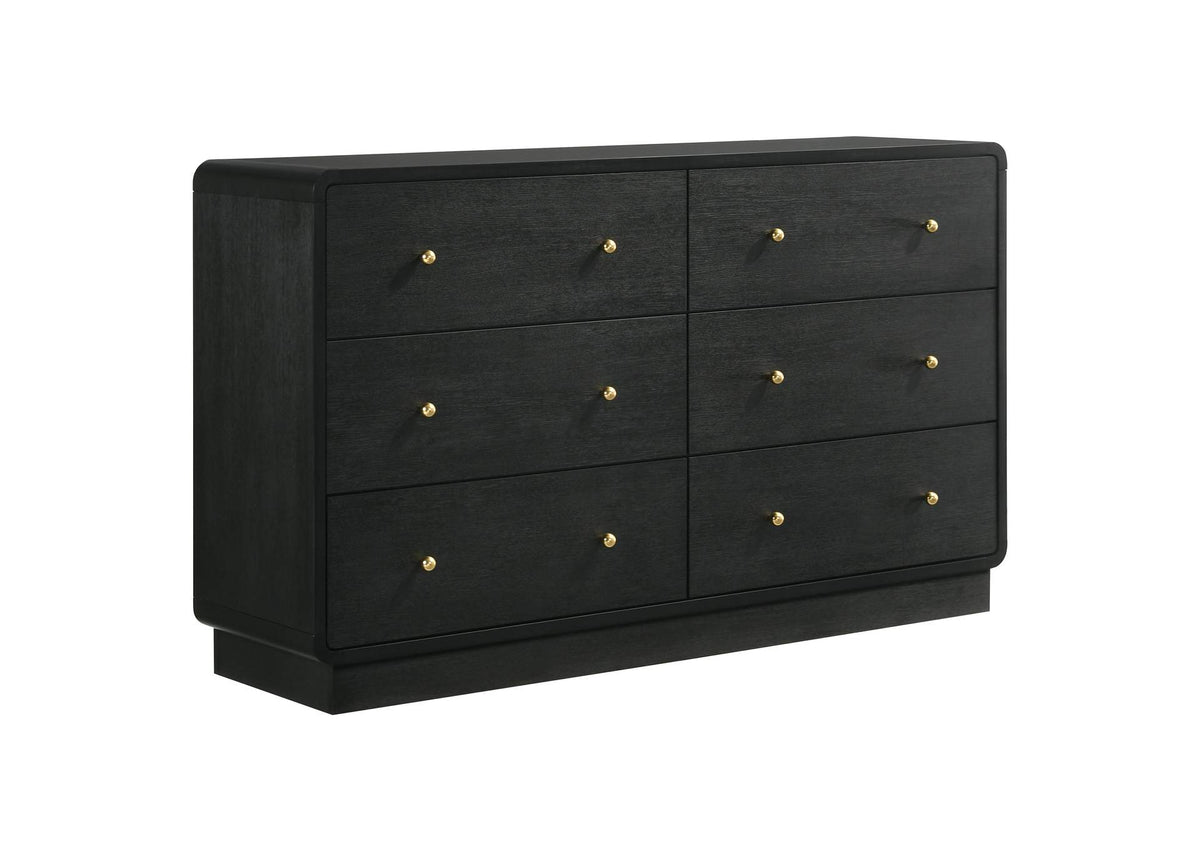 223663 Cavelle 6-drawer Dresser Cabinet Black