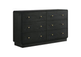 223663 Cavelle 6-drawer Dresser Cabinet Black