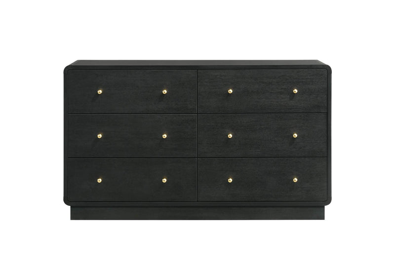 223663 Cavelle 6-drawer Dresser Cabinet Black
