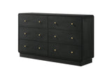 223663 Cavelle 6-drawer Dresser Cabinet Black