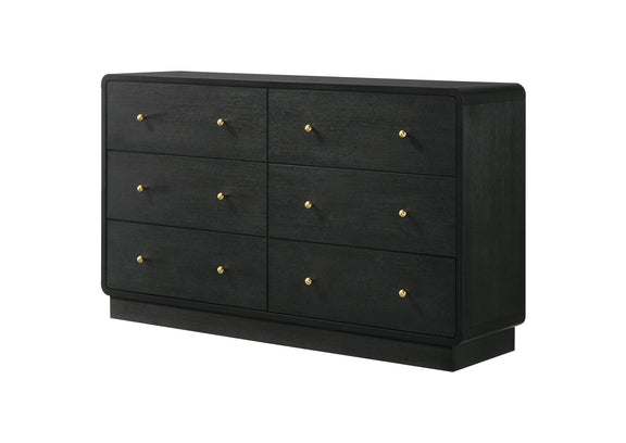 223663 Cavelle 6-drawer Dresser Cabinet Black