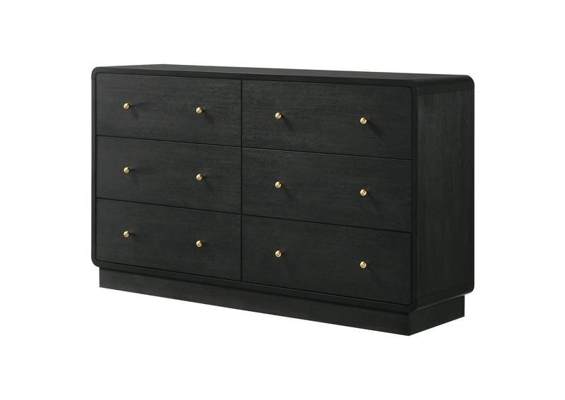 223663 Cavelle 6-drawer Dresser Cabinet Black