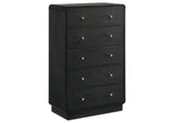 223665 Cavelle 5-drawer Chest of Drawers Black