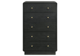 223665 Cavelle 5-drawer Chest of Drawers Black
