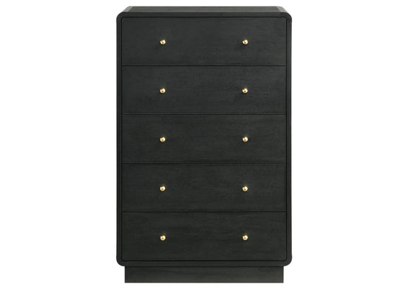 223665 Cavelle 5-drawer Chest of Drawers Black