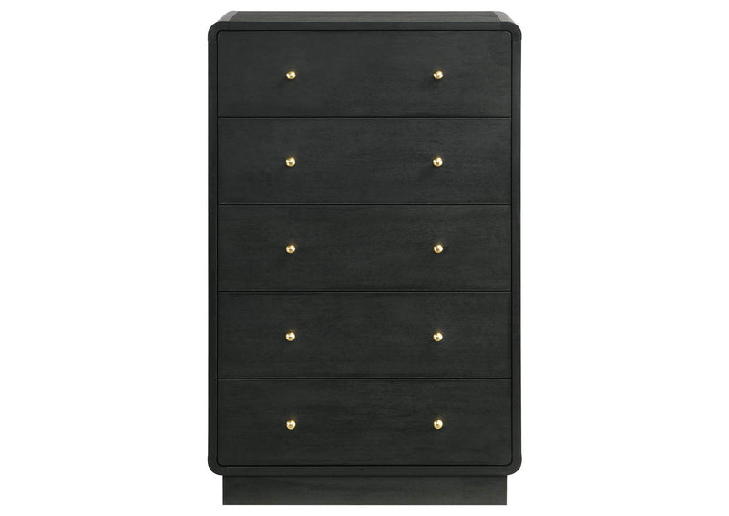223665 Cavelle 5-drawer Chest of Drawers Black