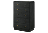 223665 Cavelle 5-drawer Chest of Drawers Black