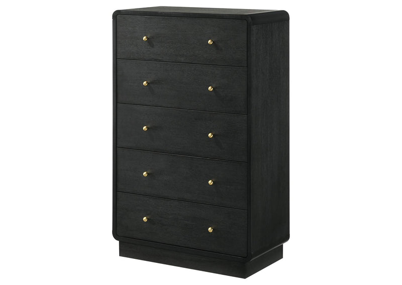 223665 Cavelle 5-drawer Chest of Drawers Black