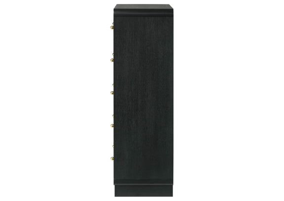 223665 Cavelle 5-drawer Chest of Drawers Black