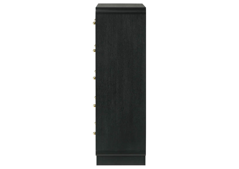 223665 Cavelle 5-drawer Chest of Drawers Black