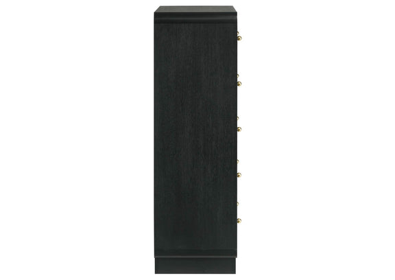 223665 Cavelle 5-drawer Chest of Drawers Black
