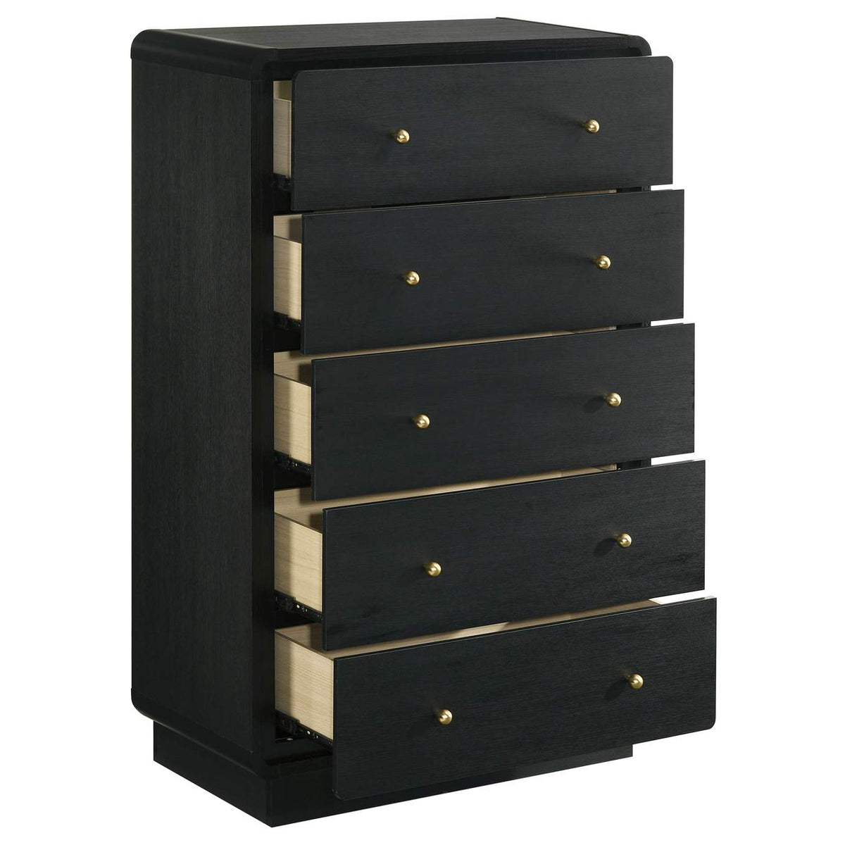 223665 Cavelle 5-drawer Chest of Drawers Black