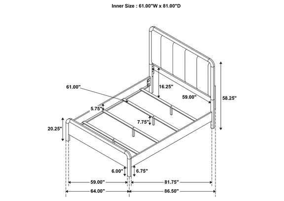 224271Q-S5 Amsbury 5-piece Queen Bedroom Set Nutmeg