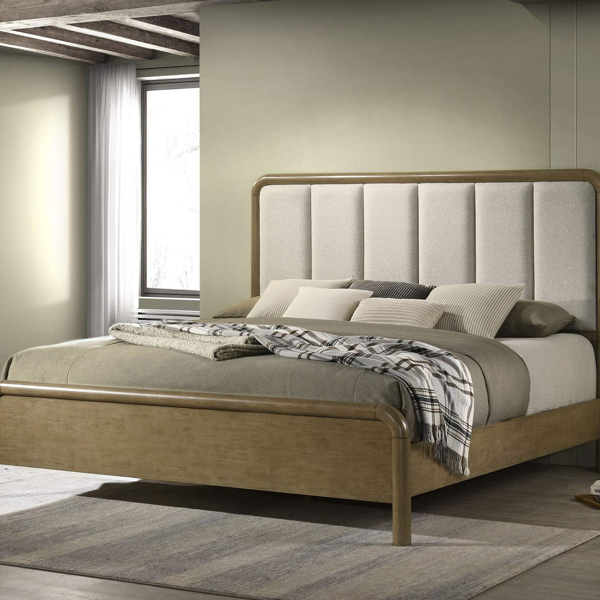 224271Q Amsbury 59-inch Upholstered Queen Bed Nutmeg
